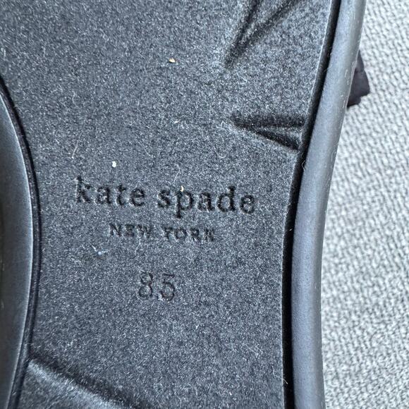 Kate Spade Bikini Bow Platform Wedges Slip-on Sandal Black Women's Sz 8.5 - Picture 11 of 11